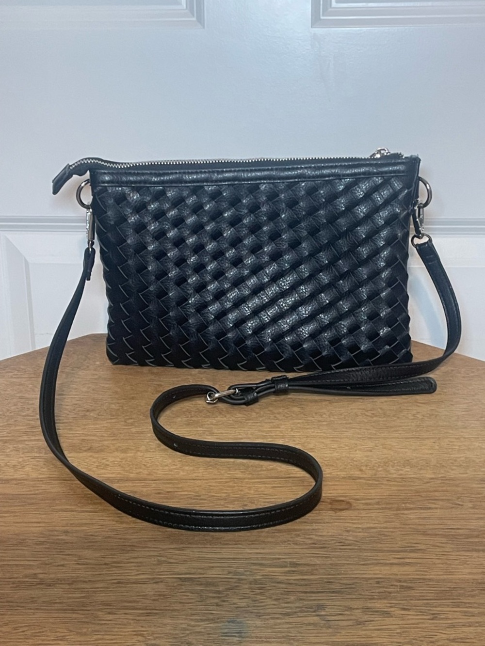 Ilse Jacobsen Black Woven Crossbody Bag | Minimal Everyday Purse